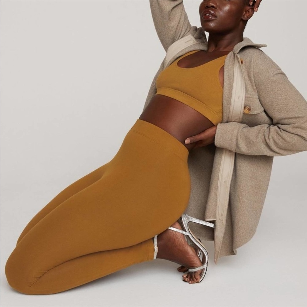 Good American Jewel Earth Tone Essential Lounge Pants Athleisure Casual Leggings